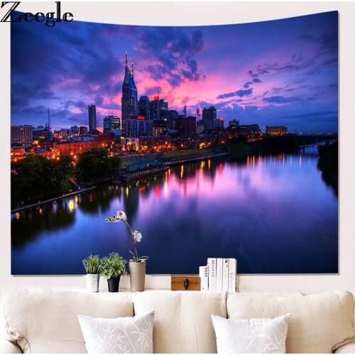 Zeegle City Starry Night Mat For Beach Mandala Tapestry Boho Decor Wall Hanging Tapestry Bedroom Bedspread Curtain Table Cloth