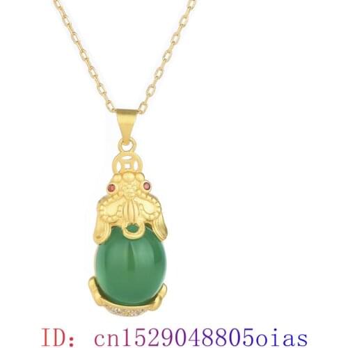 Green Jade Dragon turtle Pendant Gifts 925 Silver Fashion Necklace Jewelry Crystal Women Charm Chalcedony Natural Gemstone