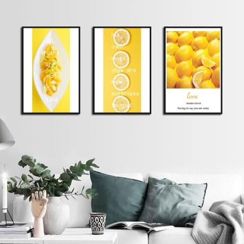 Yellow Canvas Painting Food Wall Pictures for Living Room Lemon Fruit Posters and Prints Kitchen Decoration Modern Wall Art