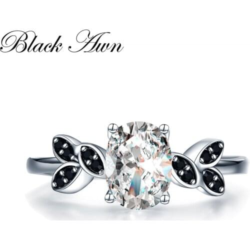 Fashion Rings For Women Classic 925 Sterling Silver Fine Jewelry Oval Trendy Engagement Bague for Women Wedding Ring Bijoux C034