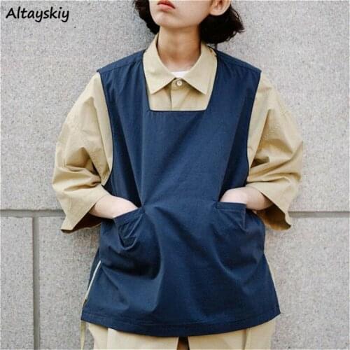 Vests Women Japanese Style Spring Kawaii High Street Student Causal All-match Harajuku Fashionable Loose Mujer Sleeveless Simple