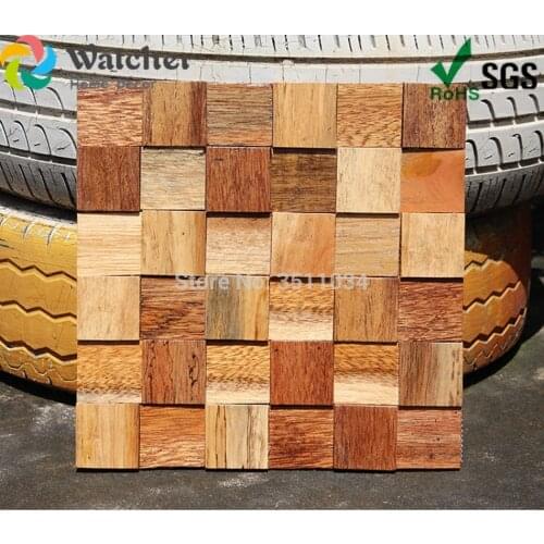 1box 11pieces New Designed Rosewood Mosaic Patterns, Wood Mosaic Art, Wood Mosaic Tile Art Wall Decorative Tile For Home Decor