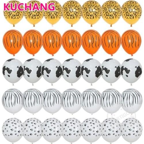 10pcs 10inch Zebra Leopard Tiger Ankle Pattern Latex Balloons Animal Theme Bithday Party Wedding Decoration Baby Shower Supplies
