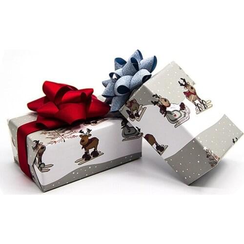 10PCS Christmas style Cartoon Elk print Kraft Papers Gift Wrapping Papers Kids Birthday Christmas New Year Gift Decoration Paper