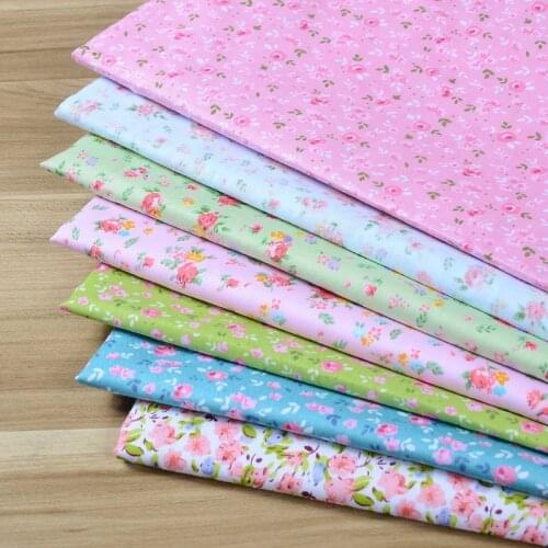 100% cotton fabric 40cmx50cm flower designs 7 pcs / lot quilting patchwork crafts baby sewing clothes bedding home textile