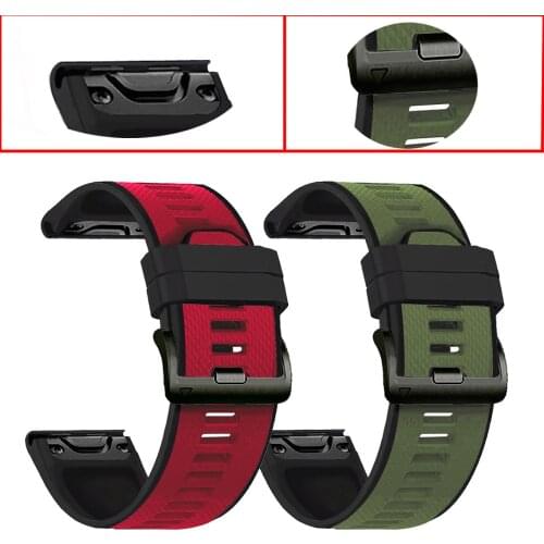 26mm Soft Silicone Band For Garmin Fenix 5X Plus/6X Pro/3 HR/TACTIX DELTA/Enduro Strap Quick Easy Fit Sport Wristband Bracelet