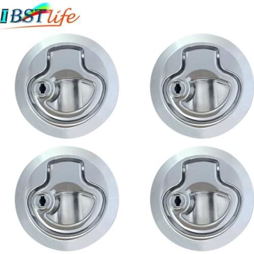 4 Pieces Zinc Alloy Chrome Finished Flush Latch Flush Pull Latches Slam lift handle Deck Hatch