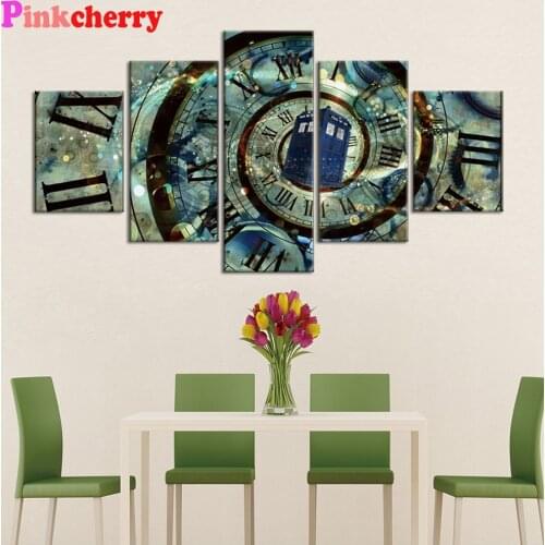 5 Pieces Doctor Who Time Machine Diamond embroidery diamond painting cross stitch full square round drill 5d puzzle picture