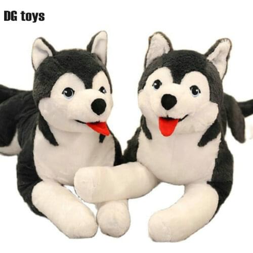 70cm Naughty Red Tongue Husky Dog Plush Toy Stuffed Lifelike Siberian wolfhound Wolf Doll Throw Pillow Birthday Gift for Boy Kid
