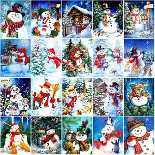 Diamond Painting Snowman Diamond Mosaic Christmas Diamond Embroidery Winter 5D Diy Full Square Cross Stitch Home Decor