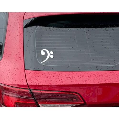BK Home Bass Clef Design White Car Sticker-1