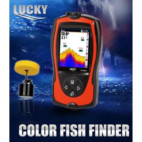 Lucky Fish finder Sonar for fishing Alarm 0.6-100m Depth Fishfinder Fishing Sonar Sensor LED Backlight for ice lake boat