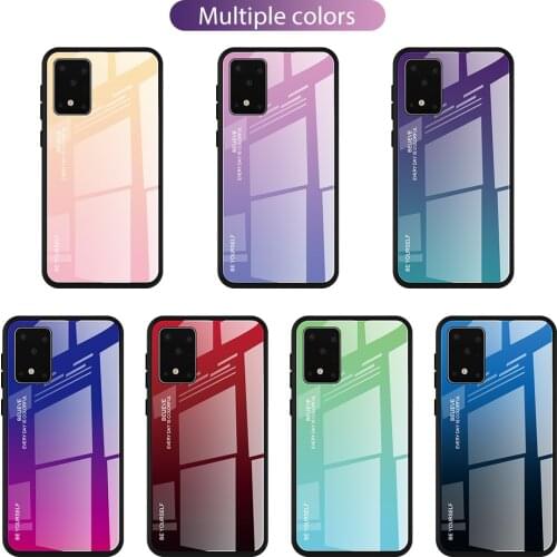 Luxury Gradient Tempered Glass Case For Samsung Galaxy S20 Ultra S 20 S20 Plus Coque Case Hard Phone Cover For Samsung S20 Case