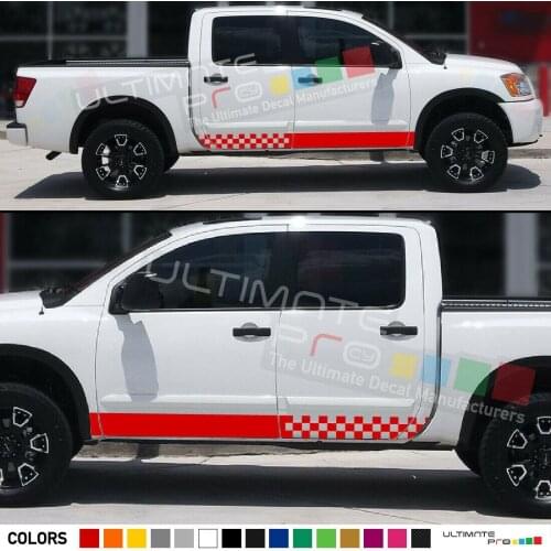 For x2 Stripes side Decal kit Nissan titan Navara step over bar leaf racing snorkel