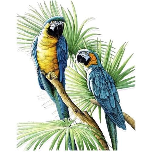 Beautiful Two Parrot Decor PVC Personalized Car Sticker Cartoon Decal Waterproof Sunscreen Auto Decoration,14cm*11cm