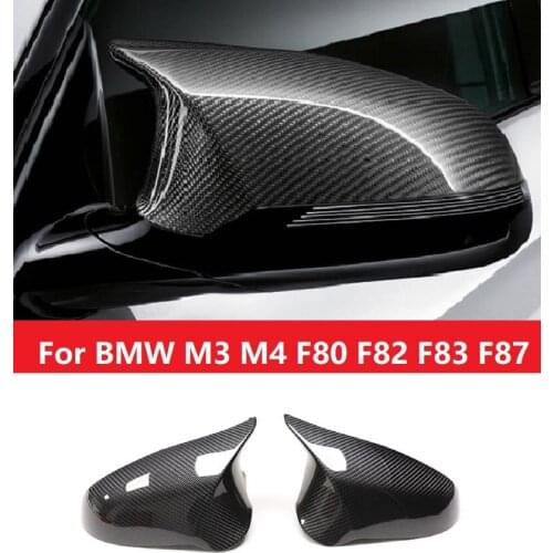 M Look Replacement Style Dry Carbon Fiber Auto Side Mirror Cover Cap Fit For BMW M3 M4 F80 F82 F83 F87 2014-On