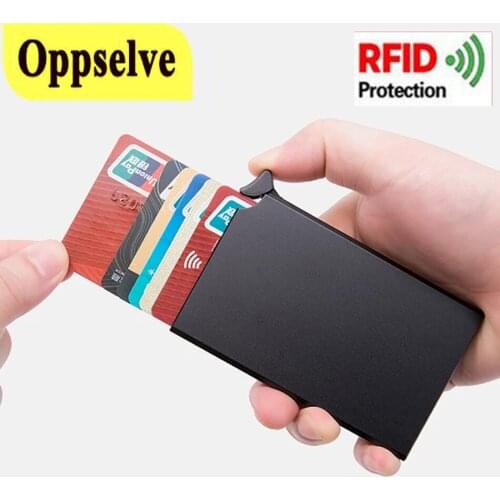 Metal Automatic Pop-up Card Holder RFID Blocking Card Wallet Business Credit Card Bag Case Travel Cash Clip Holder Cardholder