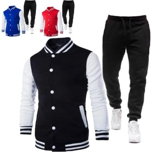 American Baseball Uniform Mens Spring Autumn Flight Jackets+Pants 2 Piece Sets Casual Jacket Couple Japanese Tide Brand Nice