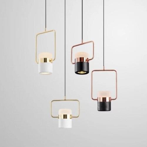 Nordic modern minimalist rose gold chandelier cafe restaurant bedside golden LED pendant lamp