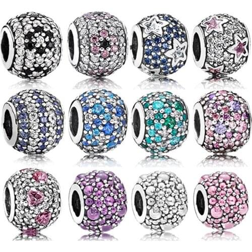 New High-quality S925 Sterling Silver Sparkling Stats Clip Beads, Suitable For Original Bracelet Diy Earrings Pendant Jewelry