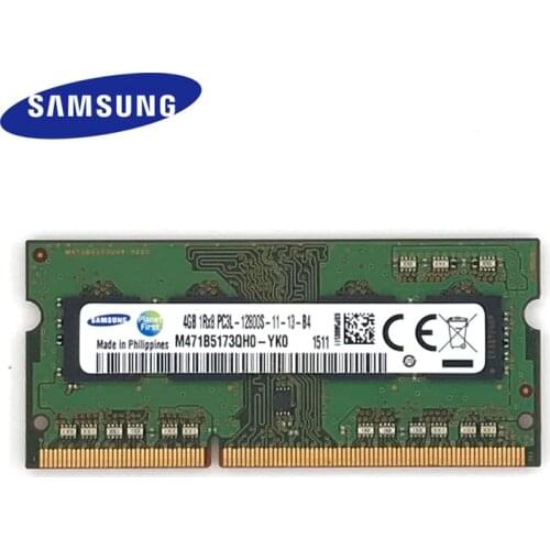SAMSUNG 4G 1RX8 PC3L 12800S DDR3 4GB 1600Mhz Laptop Memory 4G PC3L 12800S 1600 MHZ Notebook Module SODIMM RAM