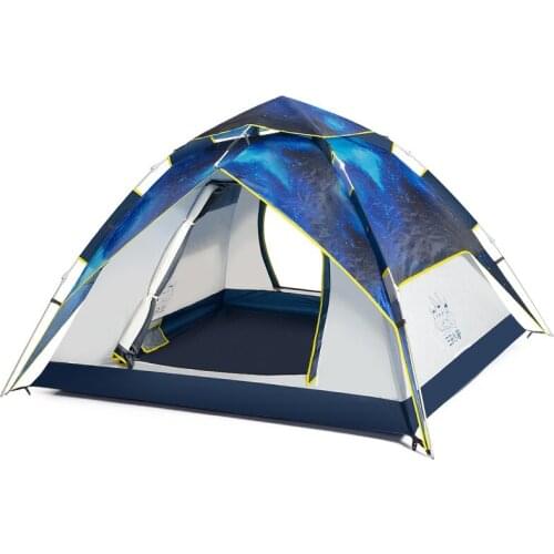 Multipurpose Starry Sky Automatic Tent Outdoor Rainproof 3-4 People Camping Thickened 210T Waterproof Oxford Cloth Liquid Bomb