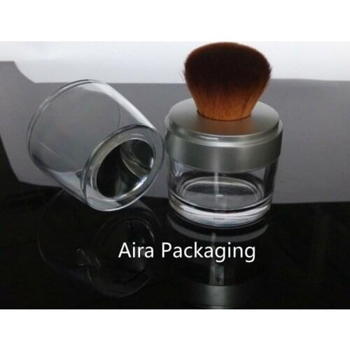 10G 2pcs/lot High Grade Empty Loose Powder Case with Brush DIY Portable Cosmetic Powder Refillable Box Professional Makeup Tool