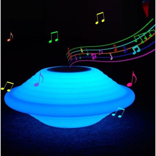 Rechargeable UFO LED Night Light bluetooth speaker RGB 16 Colors remote control table bar home music restaurant decorative lamp