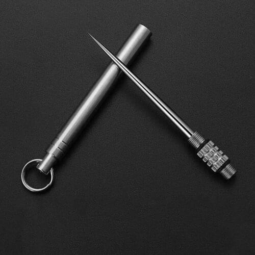 Titanium outdoor edc portable multifunctional toothpick bottle fruit fork camping tool toothpick tube stronger than dental floss