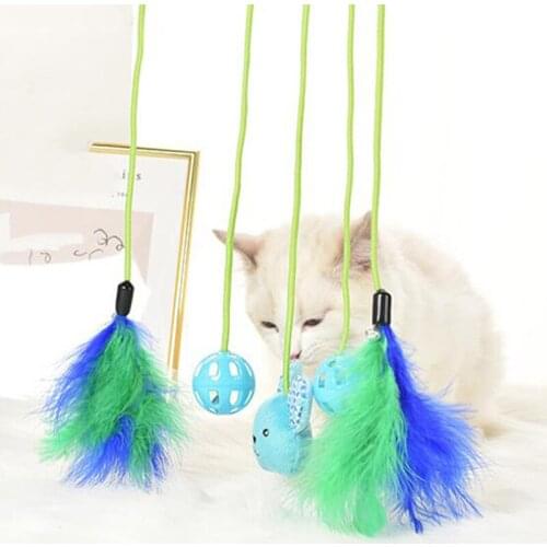 Cute Cat Toy Interactive Kitten Scratching Teaser Wand Mouse Feather Cat Scratcher Toys Wands Pet Products For Cat