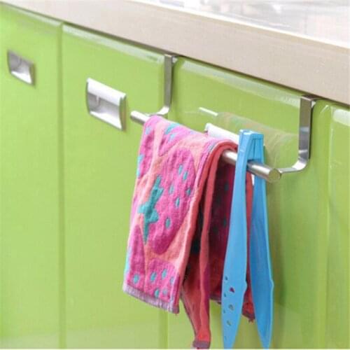 Towel Rack Hanging Holder Organizer Multifunction Bathroom Kitchen Cabinet Cupboard Hanger Hold Towels Cleaning Rags Hangers
