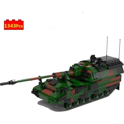 Military Series 1:30 PZH2000 truck fighter armored vehicle Tank soldier Figures DIY Model Building Blocks Bricks Toys Gifts