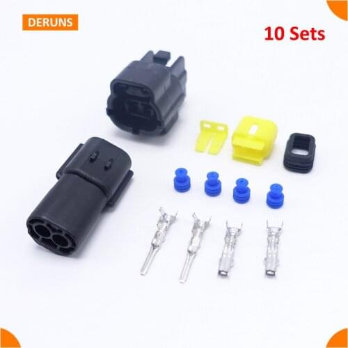 High Quality 2pin/way New Amp 10sets Kits Waterpfoof Electric Auto Sealed wire Connectors Plug For Car Factory Direct Sale