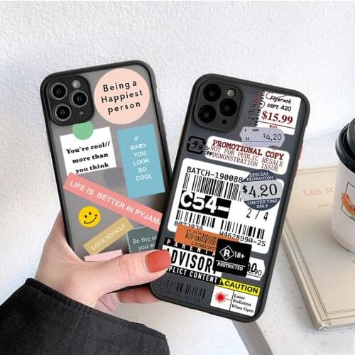 Retro Label Popular Barcode Hard Phone Case for IPhone 12 11 Pro X XR XS Max 7 8 6 Plus 5 SE 12mini Luxury Protective Cover