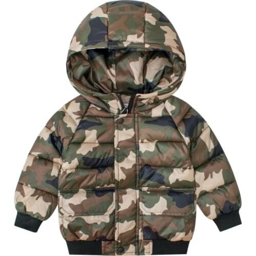 2019 Winter Boys&Girls Fashion Sport Jacket&Outwear Children‘s Cotton-padded Jacket camouflage Winter Warm Coat Thick Clothing