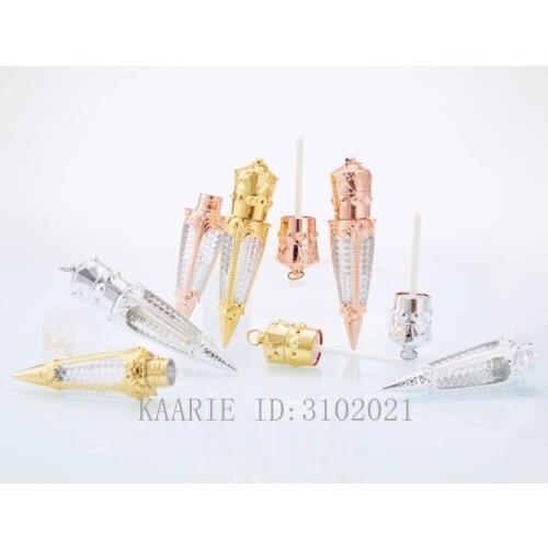 1/2pcs 5ml Empty Carrot Shape Lip Gloss Tube,DIY Rose Gold/Gold/Silver Liquid Lipstick Bottle,Refillable Lipgloss Container