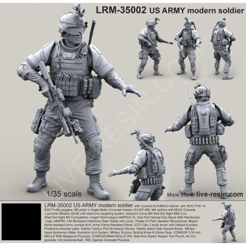 1/35 US ARMY modern soldier # 2, Resin Model Soldier figure GK, Modern soldier, Unassembled and unpainted kit
