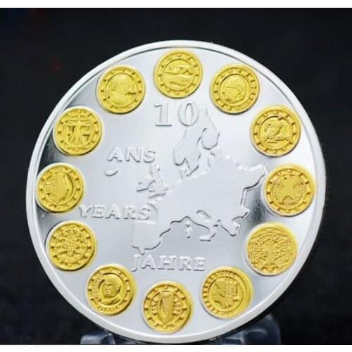 10th Anniversary of The Founding of The European Union 12 Countries Collect Commemorative Coin Challenge Coin Gift