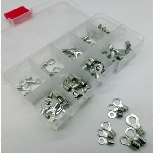 100-200pcs 9 kinds Cold naked terminal Non-Insulated Ring OT-type Terminals Assortment Kit Cable Wire Connector Crimp