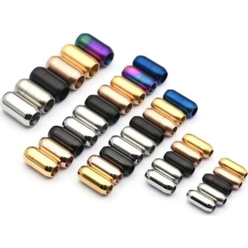 2pcs 316L Gold Black Stainless Steel Jewelry Connector Magnetic Clasps For 3 4 5 6 8mm Leather Cord DIY Bracelets Findings