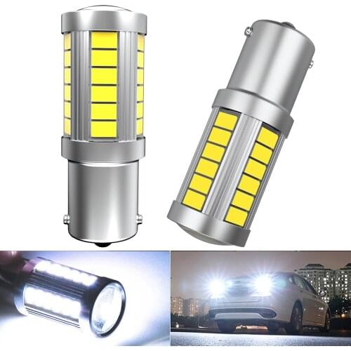 2x BA15S P21W 1156 Car LED Reversing Light Bulb Canbus Auto Lamp Error Free DC 12V 6000K For VW Passat B5 B6 Golf 4 2001-2010