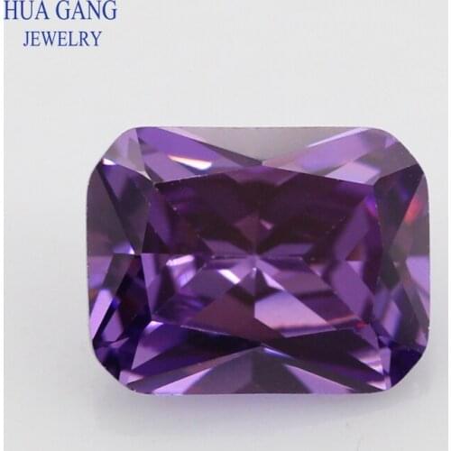 5A Purple Octangle Shape Cut CZ Stone Synthetic Gems Cubic Zirconia For Jewelry Size 3x4~18x25mm Free Shipping