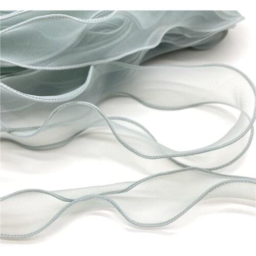 5Yards/Lot 30mm Wave Silk Organza Ribbon Bow Material For Hair Ornament Gift Wrapping Decoration Lace Ribbons #03