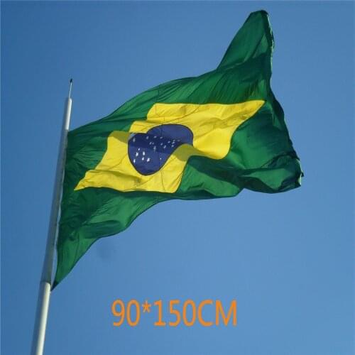 Brazil 3Ftx5Ft Flag Brazilian Football Cheerleader Flag 90x150CM Custom Super-Poly Indoor/Outdoor Decor National Flag Banner