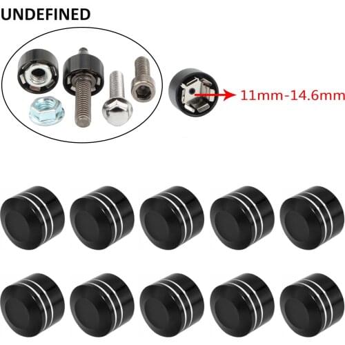 1/2" Black CNC Motorcycle Head Bolts Cap Schrauben Inner Hole 11mm-14.6mm Bolt Screws Cover Caps Nuts For Harley Big Twin Custom