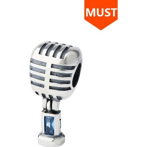 New arrival diy microphone charms beads fit authentic Europe charm bracelets silver 925 original jewelry for Valentines Day
