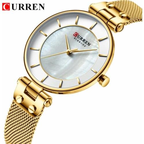 CURREN New Gold Watch Women Watches Ladies Steel Mesh Womens Bracelet Watches Female Clock Relogio Feminino Montre Femme