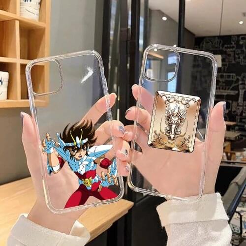 Anime Saint Seiya Phone Case Transparent For Xiaomi Mi Max Note 3 A2 A3 8 9 9T 10 Lite Pro Ultra transparent 3D shell tpu Etui