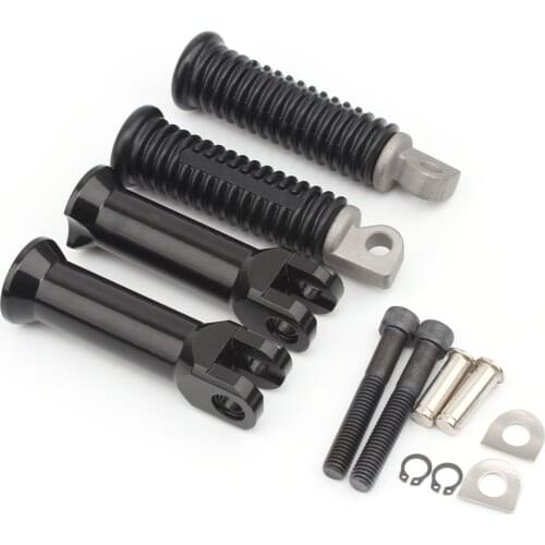 Black Rear Passenger Foot Rest Footpegs Brackets For Harley Softail Deluxe Fat Boy FLFB Heritage Street Bob FXBB Low Rider FXLR
