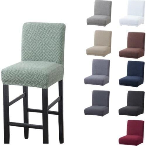 Jacquard Spandex elastic Chair Cover Solid Seat Covers for Bar Stool Chairs Slipcover Home Hotel Banquet Dining Chair Decoration